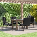 Flash Furniture Black Patio Chairs with Gray Cushions, PK 4 4-TW-3WBE073-CU01GY-BK-GG